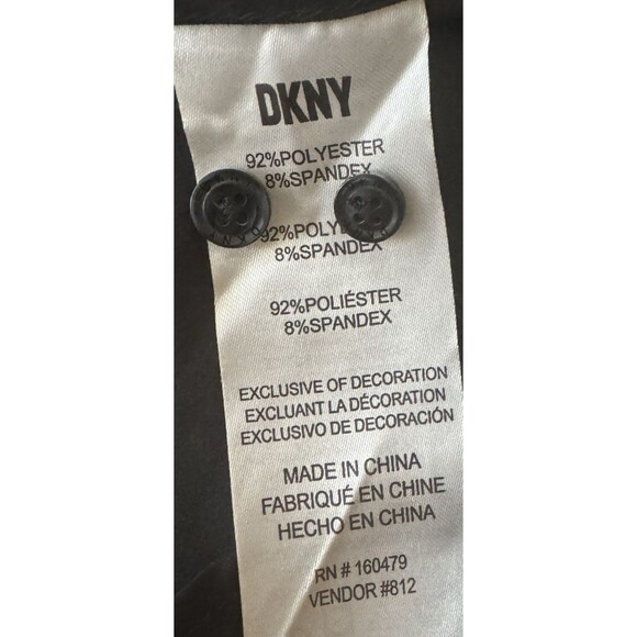 DKNY Button Up Long Sleeve Shirt Dressy Casual Office Size Small Black New - Picture 7 of 8
